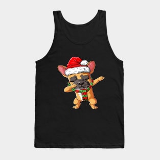 Dabbing French Bulldog Santa Christmas Gifts Kids Boys Xmas Tank Top